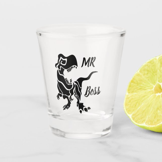 Vaso De Chupito Trex negro el jefe Dino (Anverso)