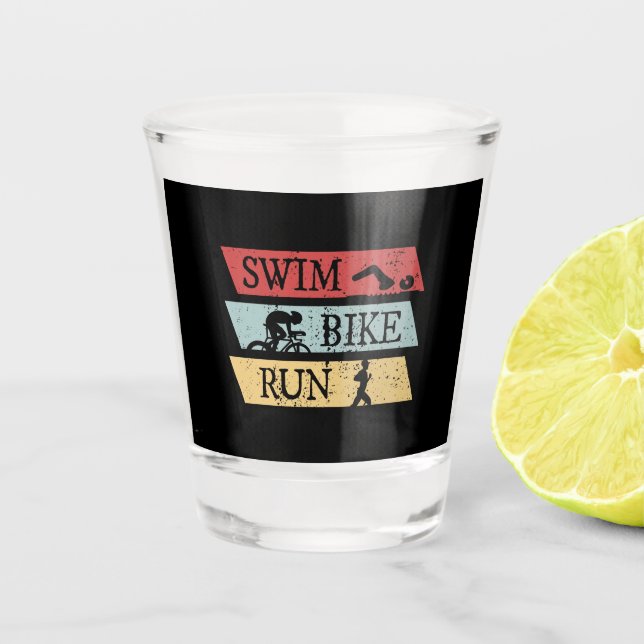 Vaso De Chupito Triatlón - Nadar Bicicleta Correr (Anverso)