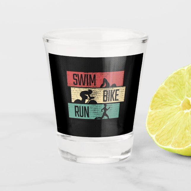 Vaso De Chupito Triatlón - Nadar Bicicleta Correr (Anverso)