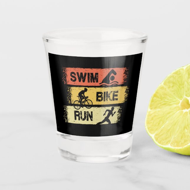 Vaso De Chupito Triatlón - Nadar Bicicleta Correr (Anverso)