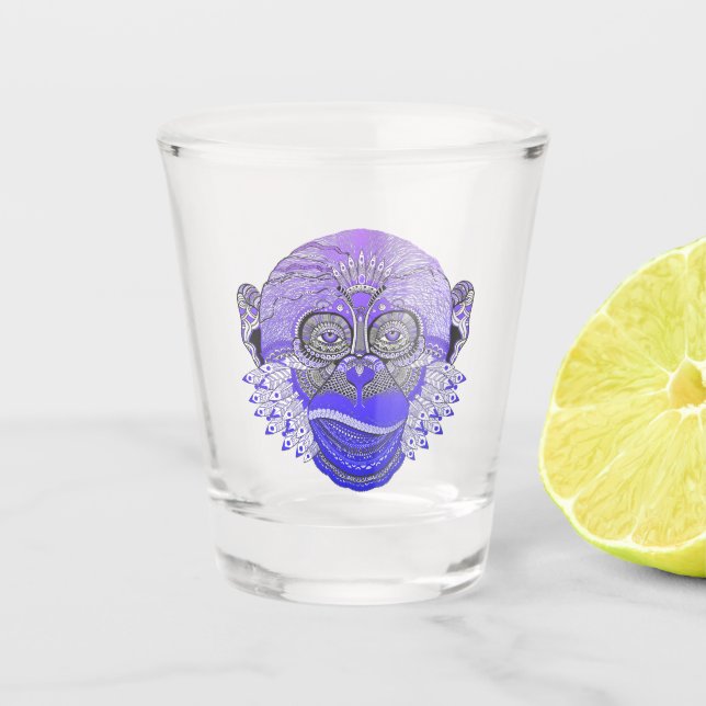 Vaso De Chupito Tribal de monos Funky (Anverso)