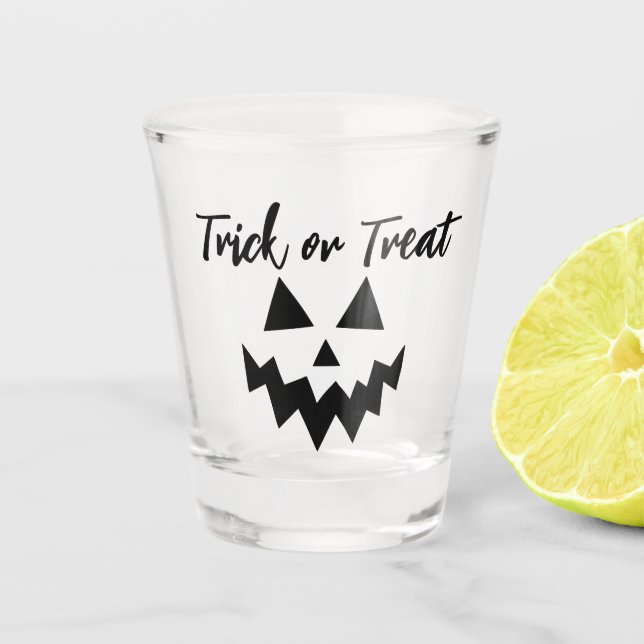 Vaso De Chupito Trick de Halloween para adultos o cara de calabaza (Anverso)