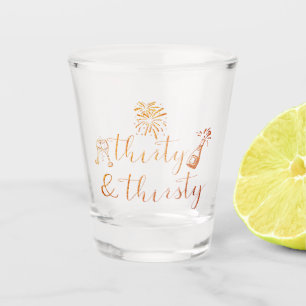 Vaso De Chupito trigésimo Escritura TREINTA del purpurina del