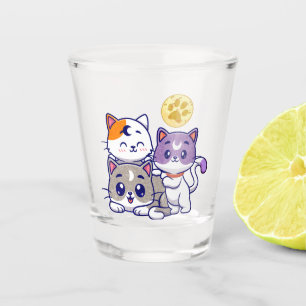 Vaso De Chupito Trio Adorable - Tres Gatos Cubiertos