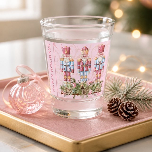 Vaso De Chupito Trío de Cascanueces de Navidad Rosa (Subido por el creador)