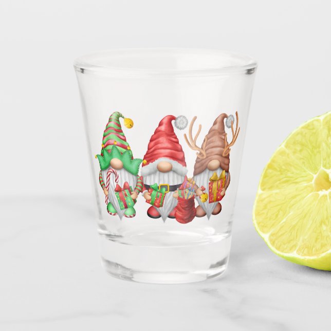 Vaso De Chupito Trio de Gnomes del Polo Norte (Anverso)
