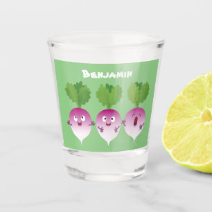 Vaso De Chupito Trío de verduras de nabo lindo personalizado