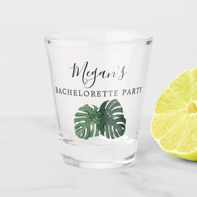 Vaso De Chupito Tropical Monstera Bachelorette Party Shot Glass (Anverso)