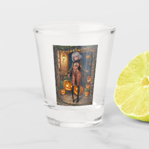 Vaso De Chupito Truco o Tratante, Valiente Niña de Disfraz de Hall