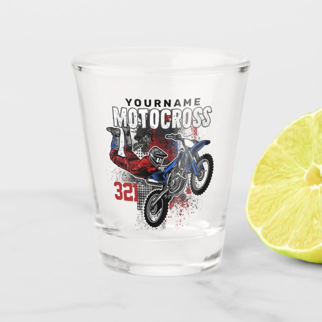 Vaso De Chupito Trucos FMX de Carreras Motocross de estilo libre p (Anverso)