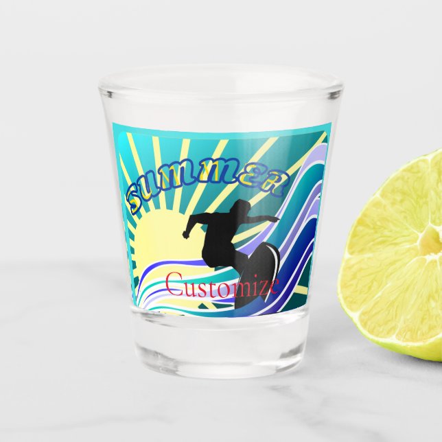 Vaso De Chupito Trueno divertido de surf de verano (Anverso)