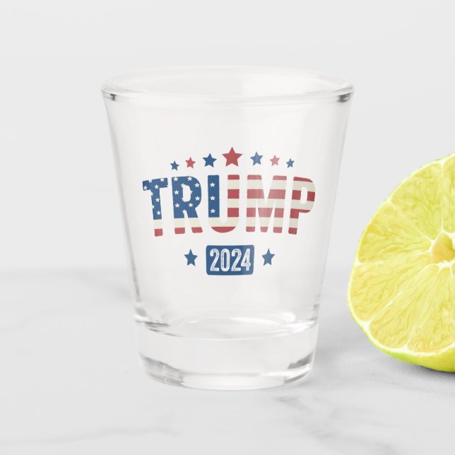 Vaso De Chupito Trump 2024: Viejo regalo de bandera patriótica est (Anverso)