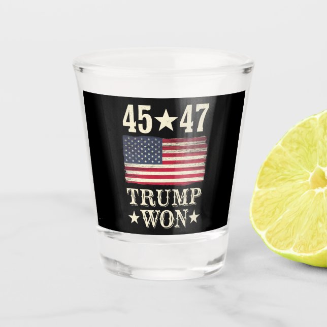 Vaso De Chupito Trump Ganó 2024 45 47º Presidente Bandera Estadoun (Anverso)