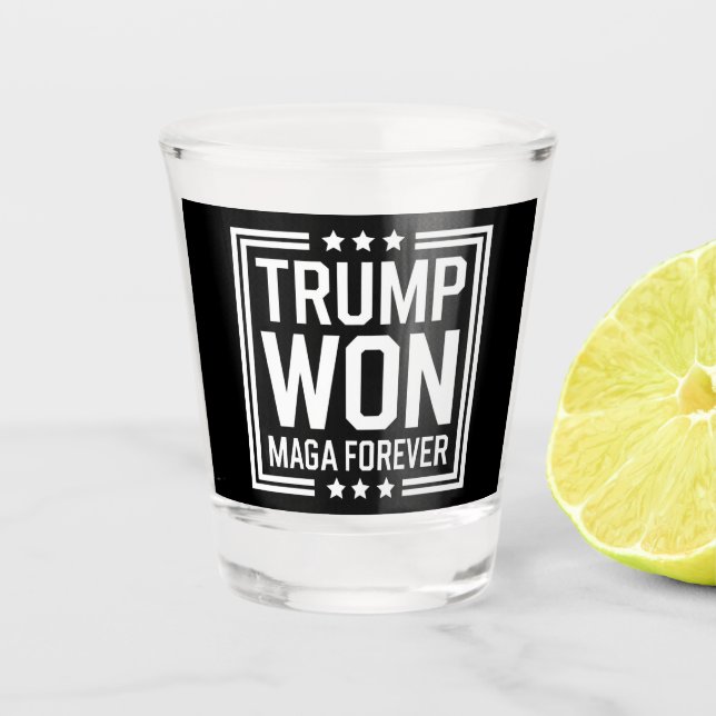 Vaso De Chupito Trump ganó las 47 elecciones presidenciales estado (Anverso)