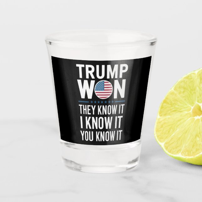 Vaso De Chupito Trump ganó lo que sabe el 47° presidente en 2024 (Anverso)