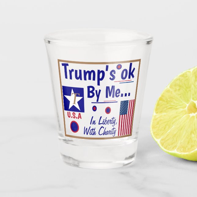 Vaso De Chupito Trump OK by Me! ¡Viernes de Trump 2020! (Anverso)