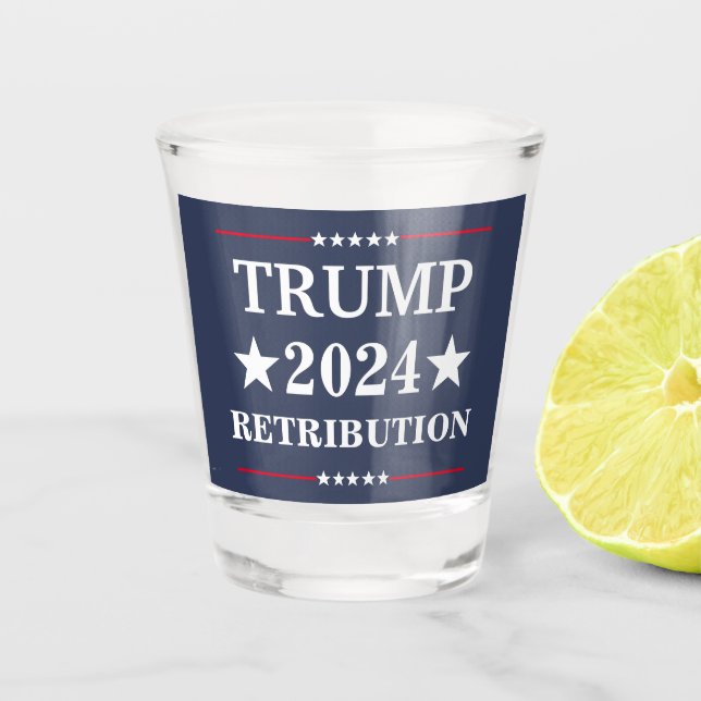 Vaso De Chupito Trump Retribución de dos lados (Anverso)