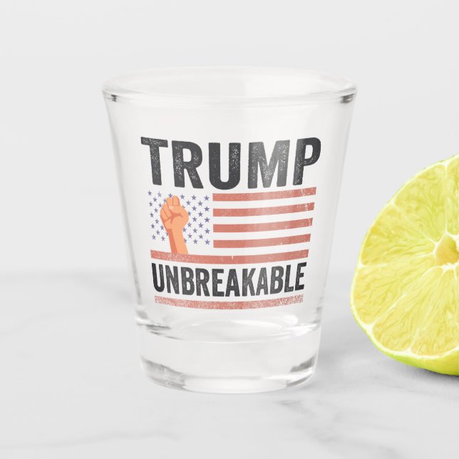 Vaso De Chupito Trump, un presidente inquebrantable, Trump, una ba (Anverso)