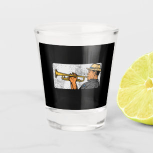 Vaso De Chupito Trumpet Player Retro Trumpet Jazz Music