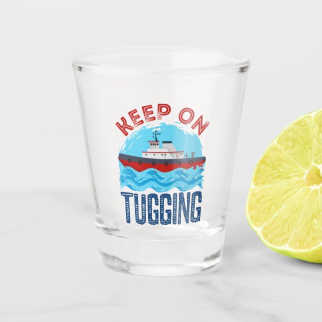 Vaso De Chupito Tugboat sigue en el tugeo (Anverso)