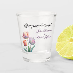 Vaso De Chupito Tulipano romántico y poético pastel acuarela