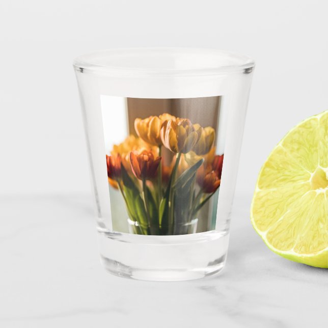 Vaso De Chupito Tulips Orange Flowers (Anverso)