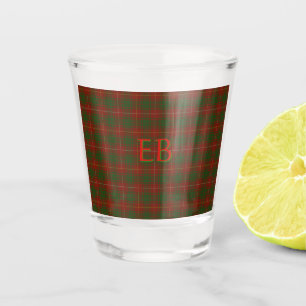 Vaso De Chupito Tus iniciales en Bruce Clan tartan