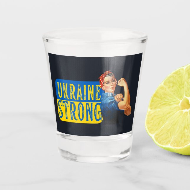 Vaso De Chupito Ucrania fuerte Rosie the Riveter (Anverso)