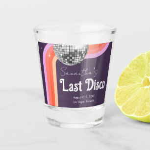 Vaso De Chupito Última disco retro rosado fin de semana de soltera