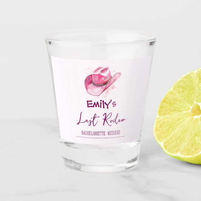 Vaso De Chupito Última semana de Rodeo Bachelorette | Vidrio de di (Anverso)