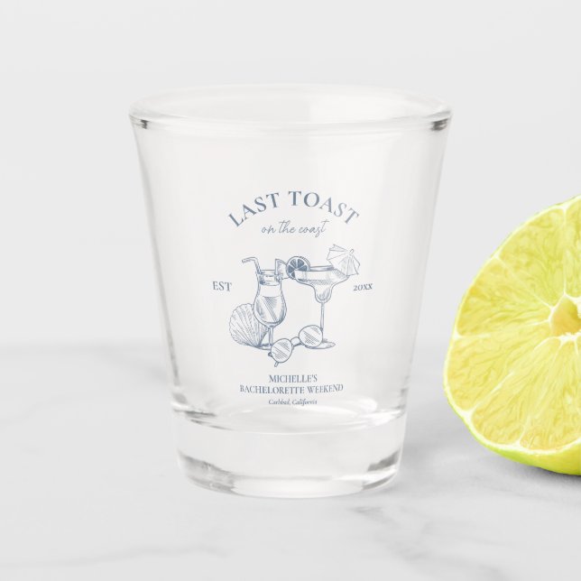 Vaso De Chupito Última tostada en la fiesta de la soltera costera (Anverso)