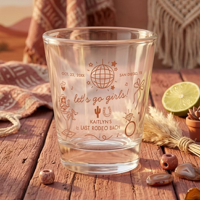 Vaso De Chupito Última Vaquera de Disco Rodeo Fiesta de Soltera (Subido por el creador)