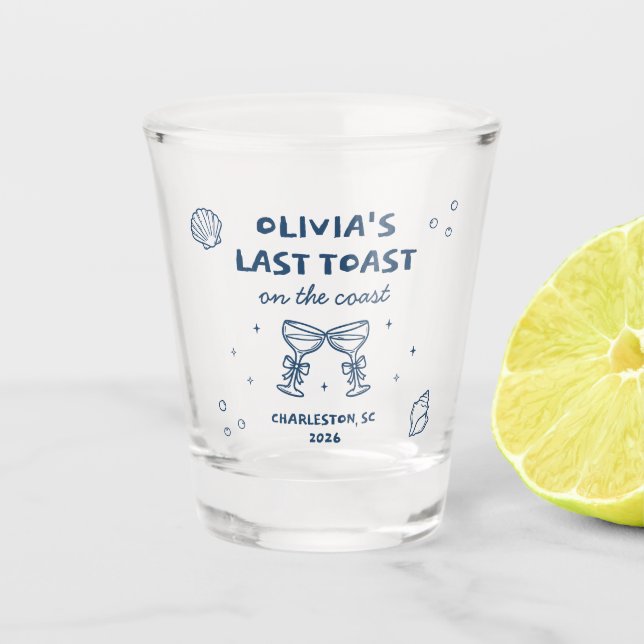 Vaso De Chupito Último brindis en la costa Despedida de soltera en (Anverso)
