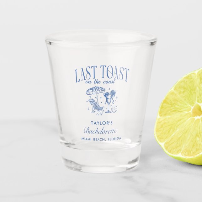 Vaso De Chupito Último brindis en la costa fiesta de soltera (Anverso)