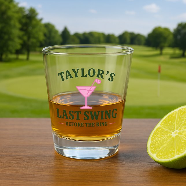Vaso De Chupito Último swing antes del anillo de golf de soltera (Last Swing Before The Ring Golf Bachelorette Shot Glass by Ricaso A fun gift for bride to be & crew)