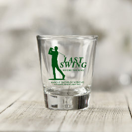 Vaso De Chupito Último swing antes del soltero de golf con anillo