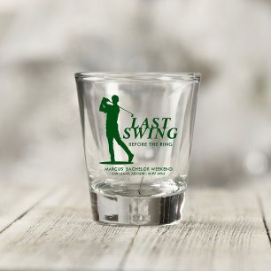 Vaso De Chupito Último swing antes del soltero de golf con anillo