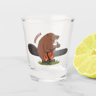 Vaso De Chupito Un castor gracioso con humor de personalizado de l