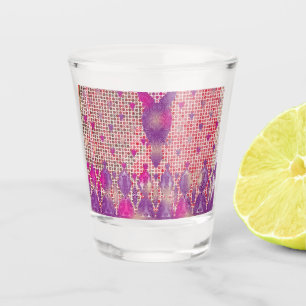 Vaso De Chupito un diseño de fondo morado con puntos