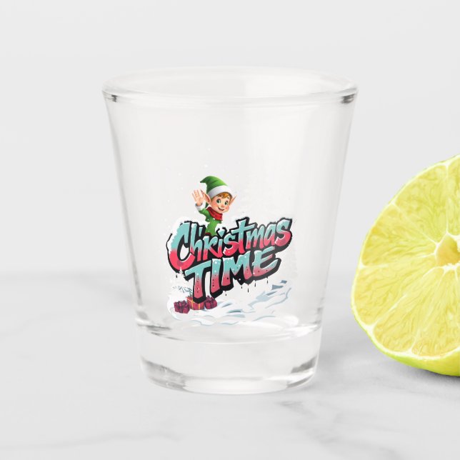 Vaso De Chupito Un elfo personalizado alegre (Anverso)