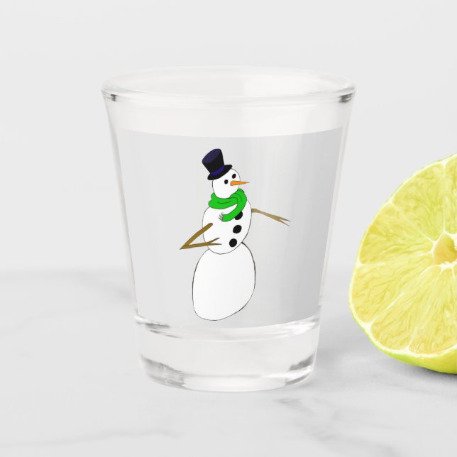 Vaso De Chupito un muñeco de nieve (Anverso)