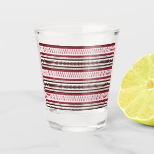 Vaso De Chupito un patrón rayado rojo y blanco