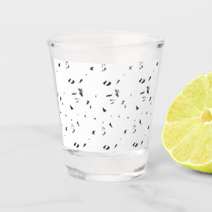 Vaso De Chupito una foto en blanco y negro de un rebaño de aves