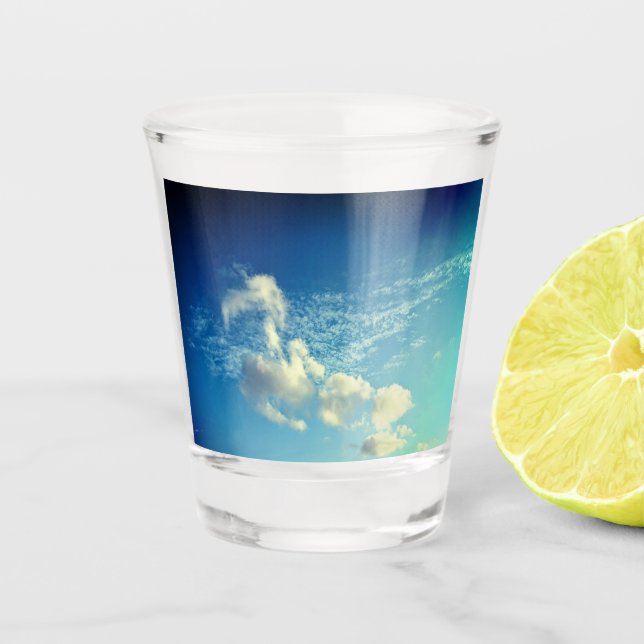 Vaso De Chupito Una línea de nubes (Anverso)
