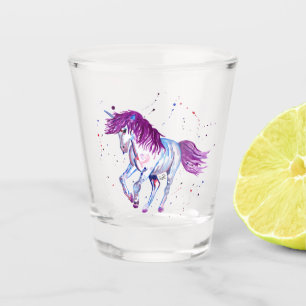 Vaso De Chupito Unicornio morado y azul