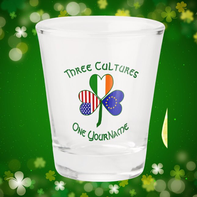 Vaso De Chupito Unión Europea Irlanda Estados Unidos Shamrock Band (Subido por el creador)