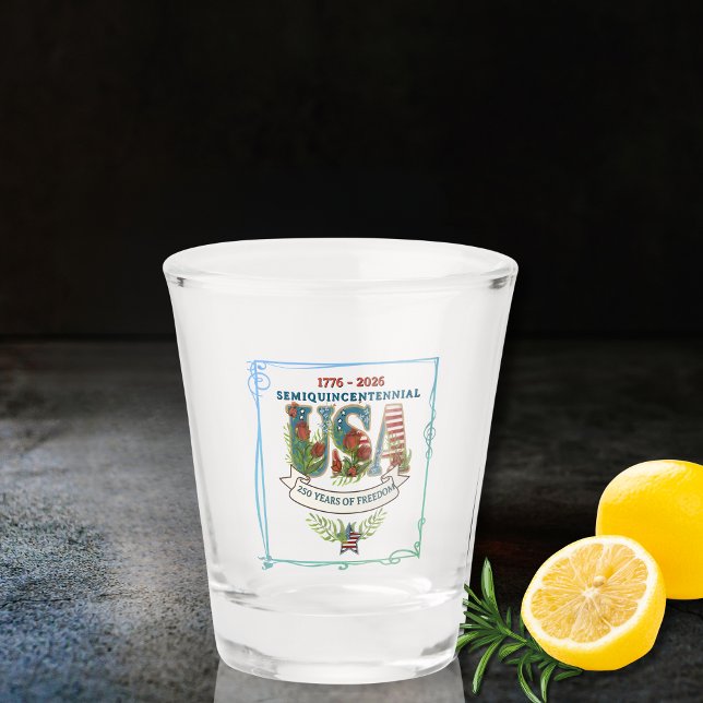 Vaso De Chupito US 250 Years of Freedom Blue-Green Aurora  (US 250 Years of Freedom Blue-Green Aurora Shot Glass)