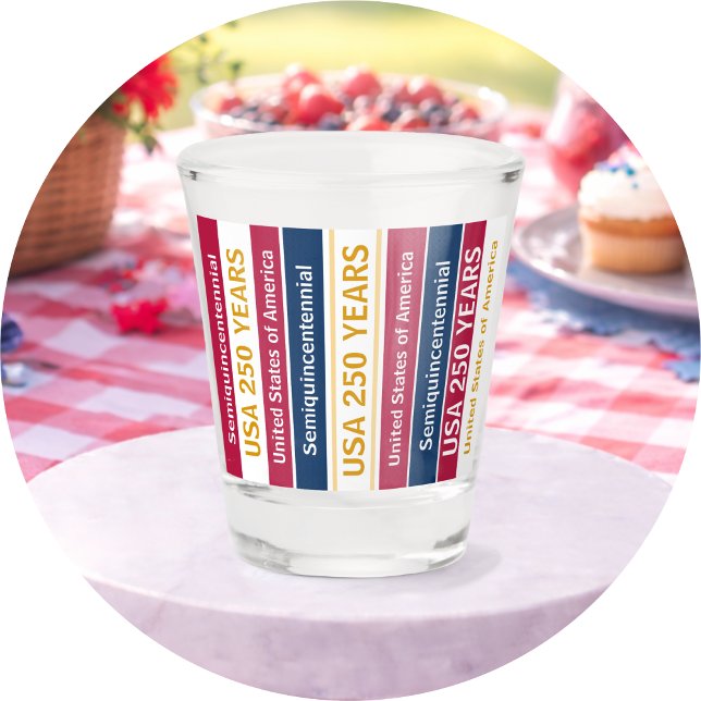 Vaso De Chupito USA 250 Years Semiquincentennial Patriotic Stripes (Subido por el creador)