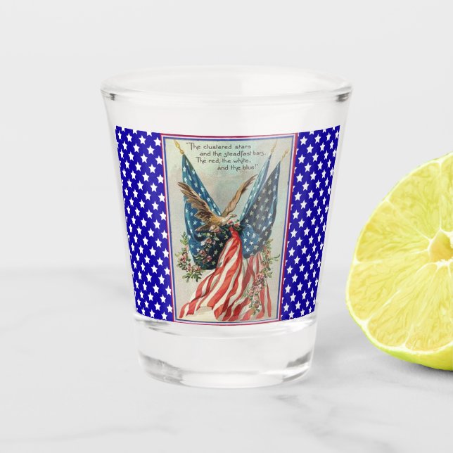 Vaso De Chupito USA Eagle Fourth of July Patriotic Flag (Anverso)