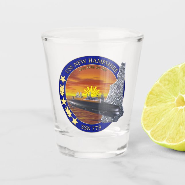 Vaso De Chupito USS New Hampshire (SSN-778) (Anverso)